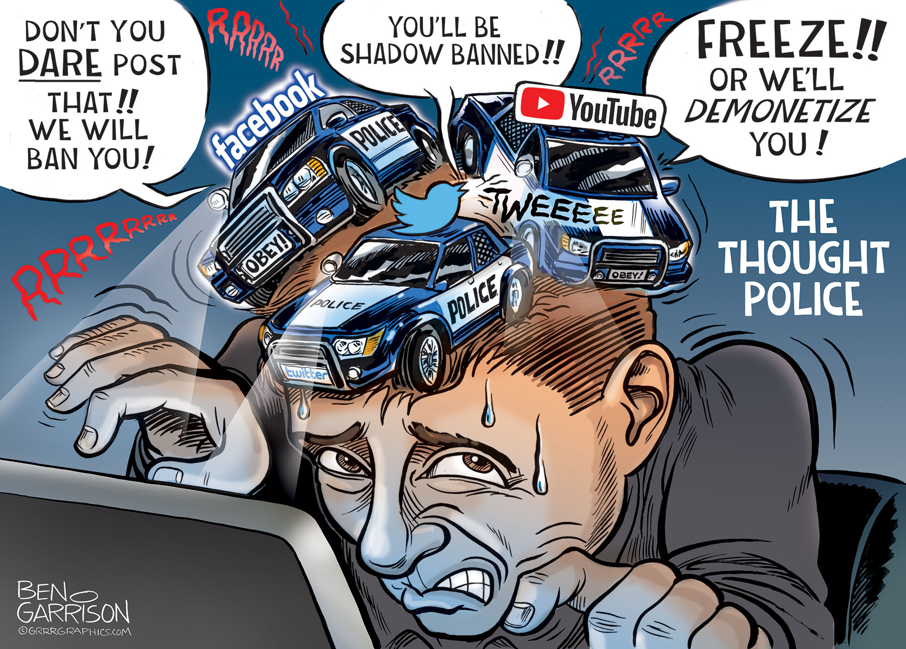 Ben Garrison Daily Cartoon ‘The Thought Police’