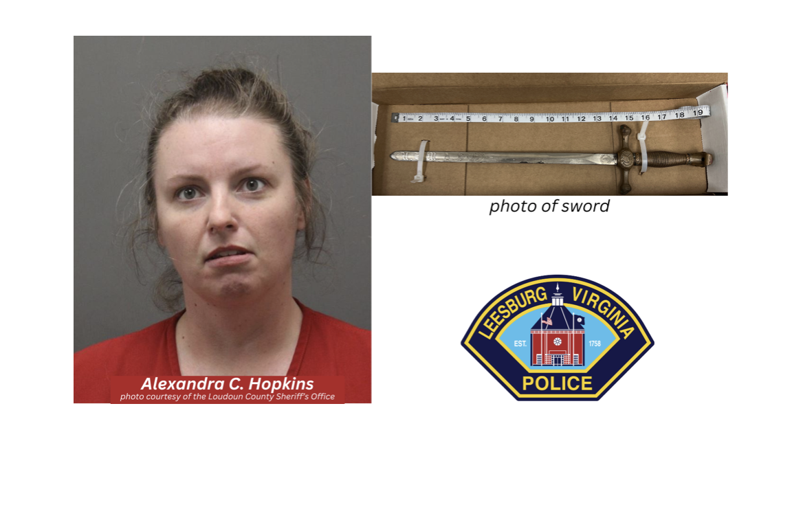 Blade Unsheathed: Leesburg Woman Faces Charges for Brandishing Sword at Officer and Civilian