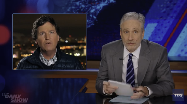 Liberal Comedian Jon Stewart Takes Aim at Tucker Carlson, Faces Backlash for Prior Biden Criticism