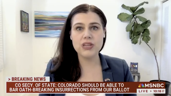 Insane Colorado Secretary of State Takes to MSNBC to Cry About SCOTUS Decision to Keep Trump Off the Ballot – Lauren Boebert & Colorado GOP Send Letter DEMANDING Her Resignation Immediately