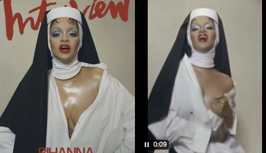 Rihanna’s Scandalous Photoshoot Triggers Backlash: Accusations of Disrespecting Catholic Faith (WATCH)